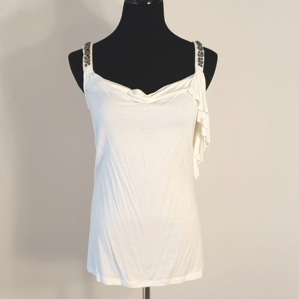 Kenar Embellished Ruffle Top, M, NWT
